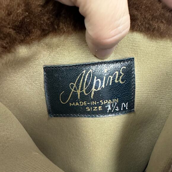 Vintage Alpine Shearling-Lined Leather Winter Boots, Made in Spain, Size 7.5M - Picture 3 of 9